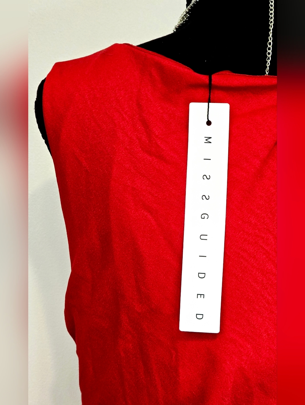 Missguided Red Maxi Dress Sleeveless Bodycon Formal Evening NWT Sz L Prom - Picture 7 of 12